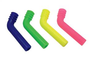 Extend your outlet to any length with these flourescent and stylish rubber extensions. Ideal when pipe is mounted inside bodyshell, Available in a selection of colours, blue, green, pink, yellow. Suitable for .12-.18cu sized engines.