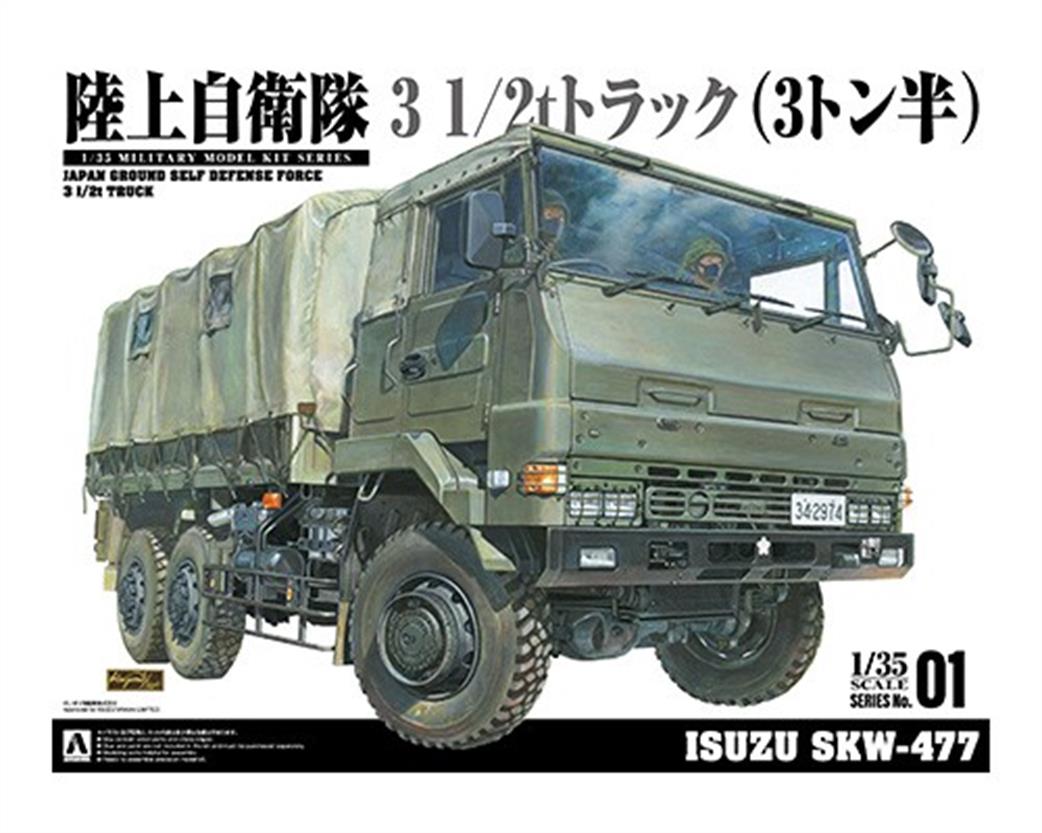 Aoshima 1/35 05890 JGSDF Isuzu SKW-477 3.5 Ton Truck