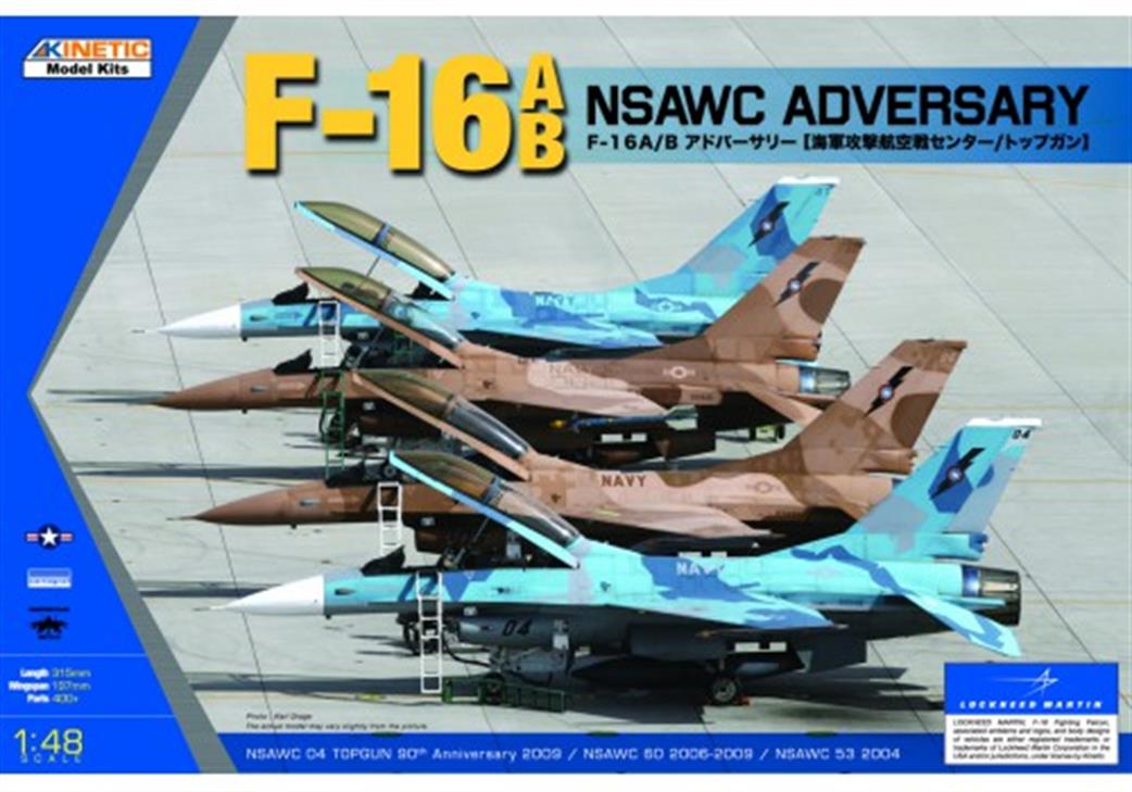 Kinetic Models 1/48 K48004 F-16A/N NSAWC Anniversary USAF Jet Fighter Quality Plastic Kit