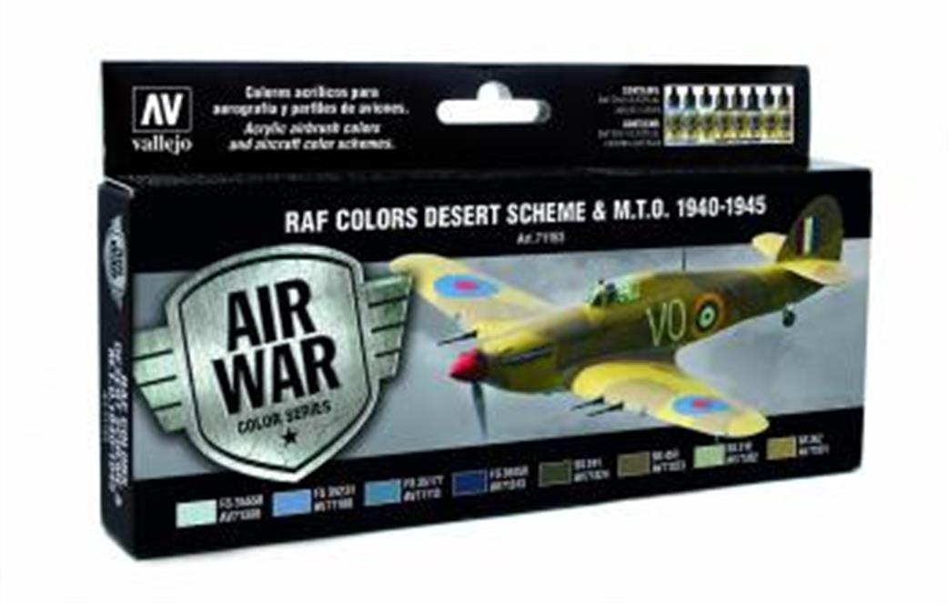 Vallejo  71163 RAF Colours Desert Scheme & M.T.O 1940-45 Model Air Paint Set