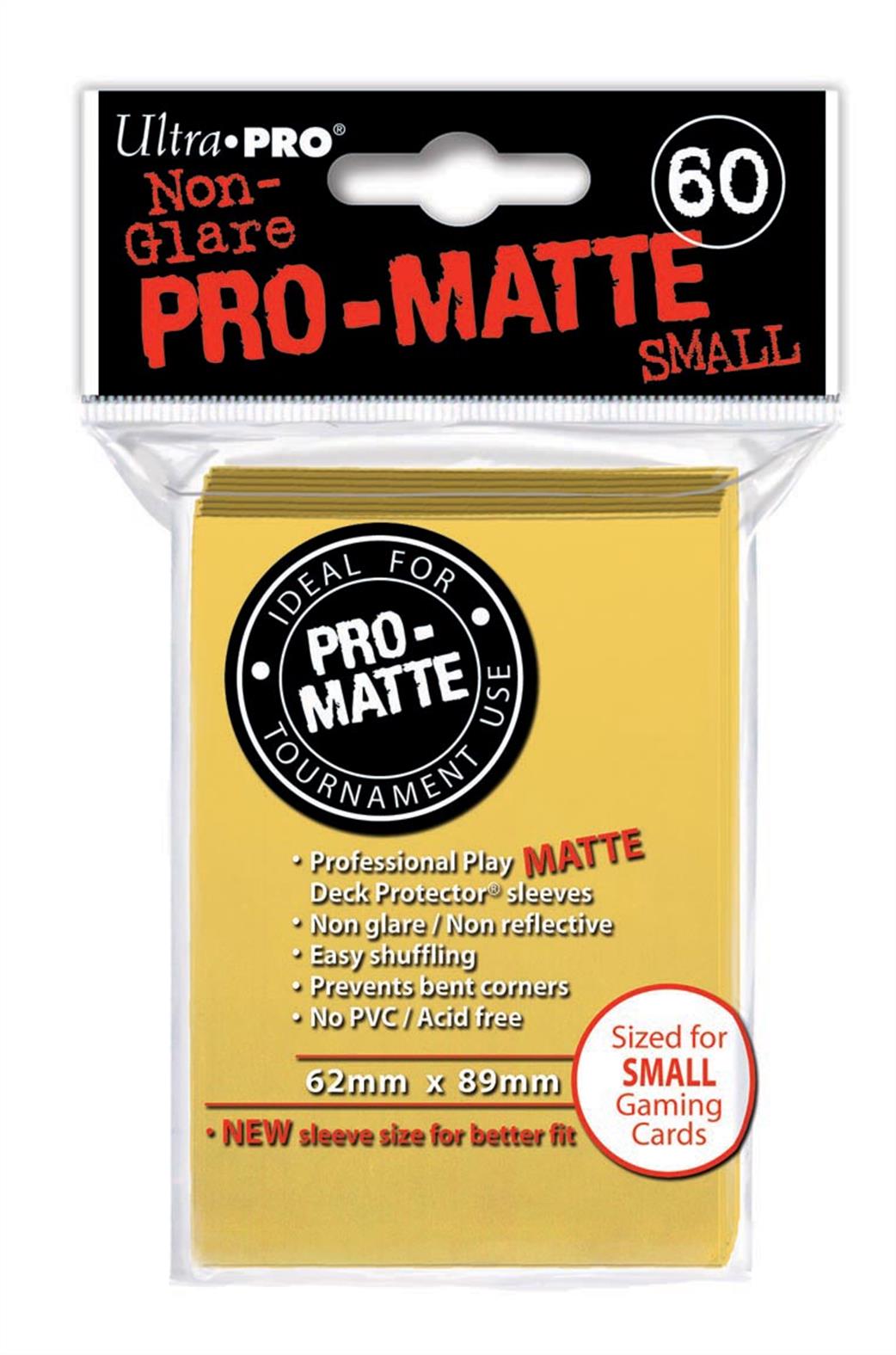 Ultra Pro  84268 60 Small Pro-Matte Yellow Deck Protectors