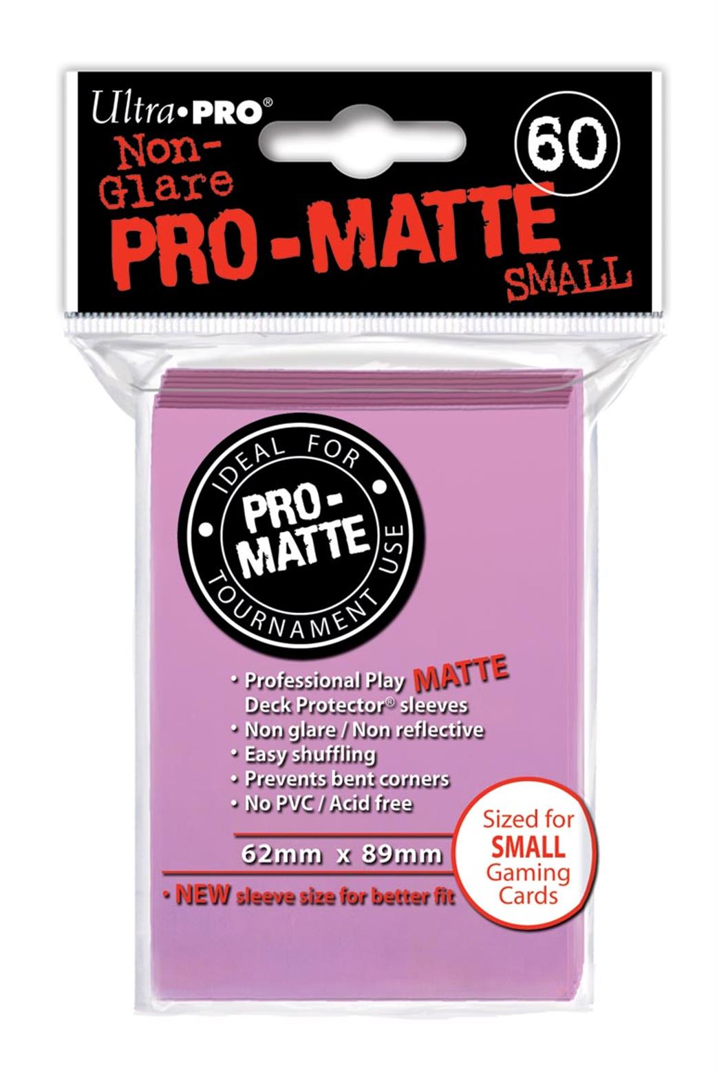 Ultra Pro  84267 60 Small Pro-Matte Pink Deck Protectors