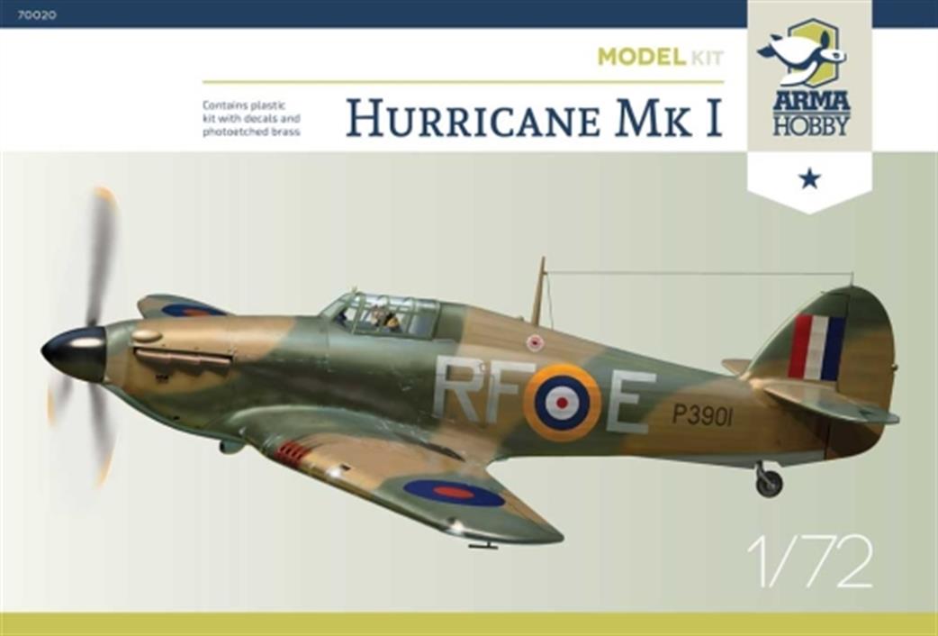 Arma Hobby 70020 Hurricane Mk1 RAF WW2 Junior Version Quality Plastic Kit 1/72