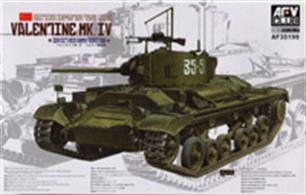 AFV 35199 1/35 Scale British Valentine MK IV Tank - Soviet Red Army Version2 different turrets are included in the kit together with an external fuel tank which may be fitted as an option. Photo etched components are included together with clear plastic items. The suspension system is workable and the model has flexible vinyl tracks. Decals and full instructions are supplied.Glue and paints are required to assemble and complete the model (not included)