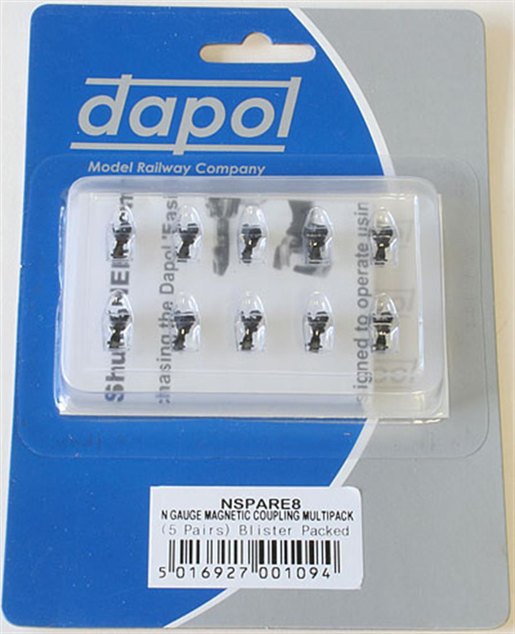 Dapol N 2A-000-008 Medium Length Magnetic Coupling Multipack 5 pairs NEM Fitting
