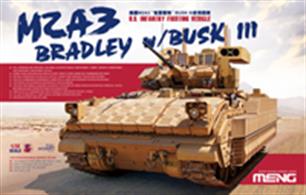 Meng SS-004 1/35 Scale U.S. Infantry Fighting Vehicle M2A3 Bradley W/BUSK IIIDimensions - Length 203.5mm Width 107.3mm Height 97.1mmGlue and paints are required 