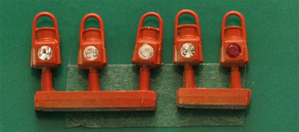 Springside O Gauge 7MM/No15 GWR Locomotive Head & Tail Lamps Red