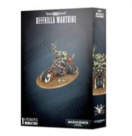 This multipart plastic kit contains the components necessary to assemble a Deffkilla Wartrike.This kit comes as 78 components and is supplied with a Citadel 150mm Oval base.
