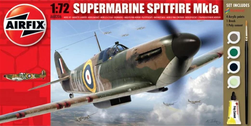 Airfix A68206 Spitfire Mk1 Gift Set with paint and glue 1/72