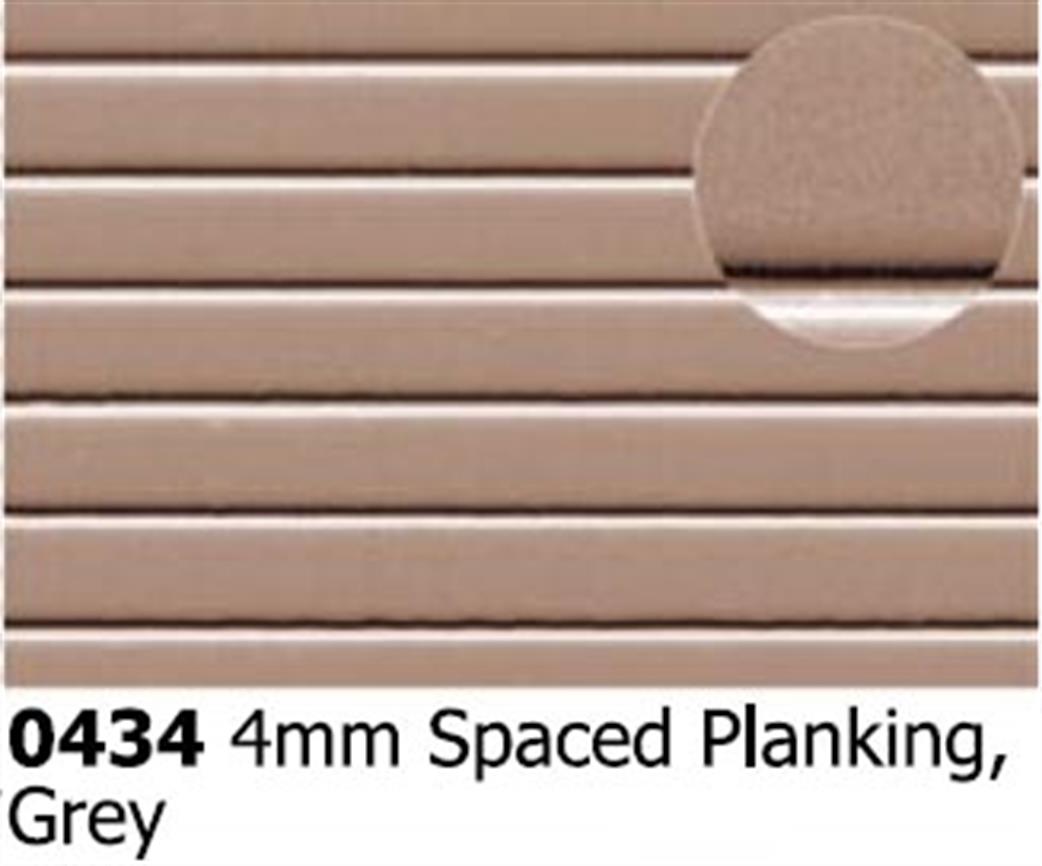 Slaters Plastikard  0434 4mm Spaced Planking Embossed Plasticard