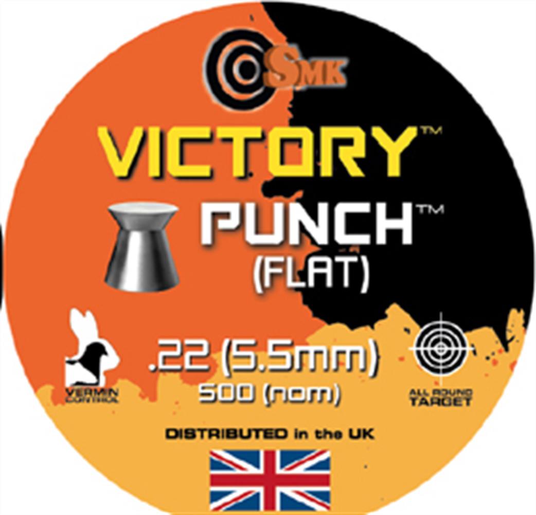SMK SNPUNCH22 Victory Punch .22 Flat Air Rifle Pellets tin of 500