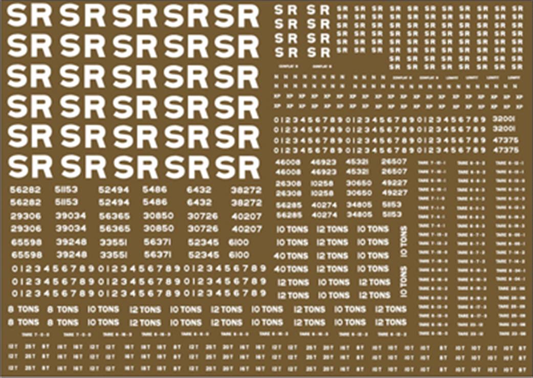 Modelmaster Decals OO SR301 Southern Railway Wagon Lettering