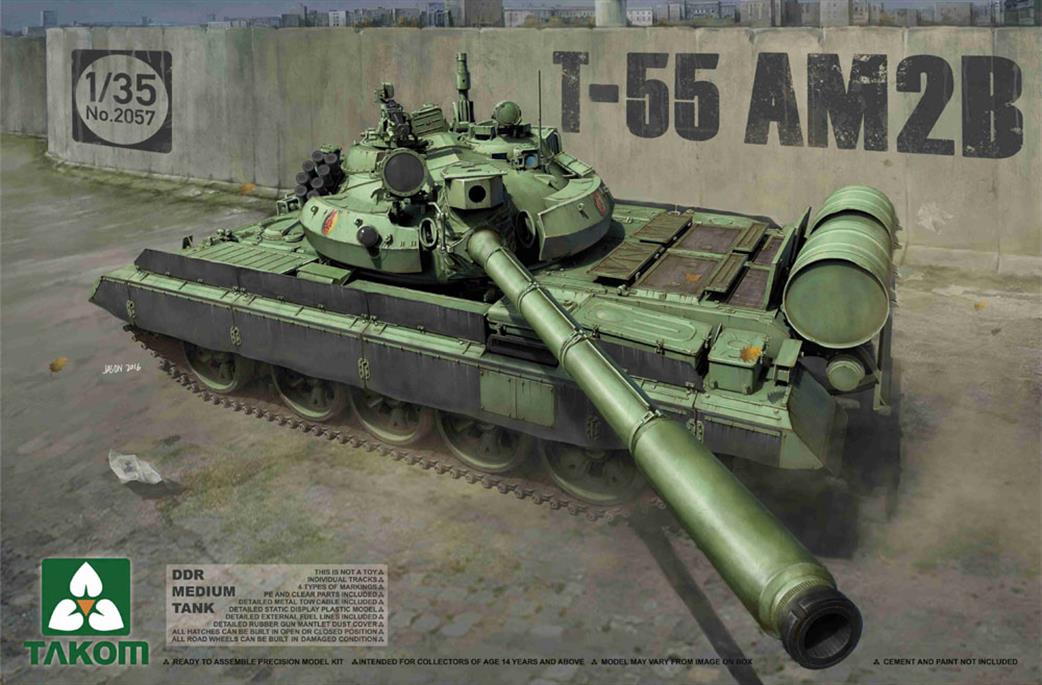 Takom 1/35 02057 DDR Medium Tank T-55 AM2B Tank Kit