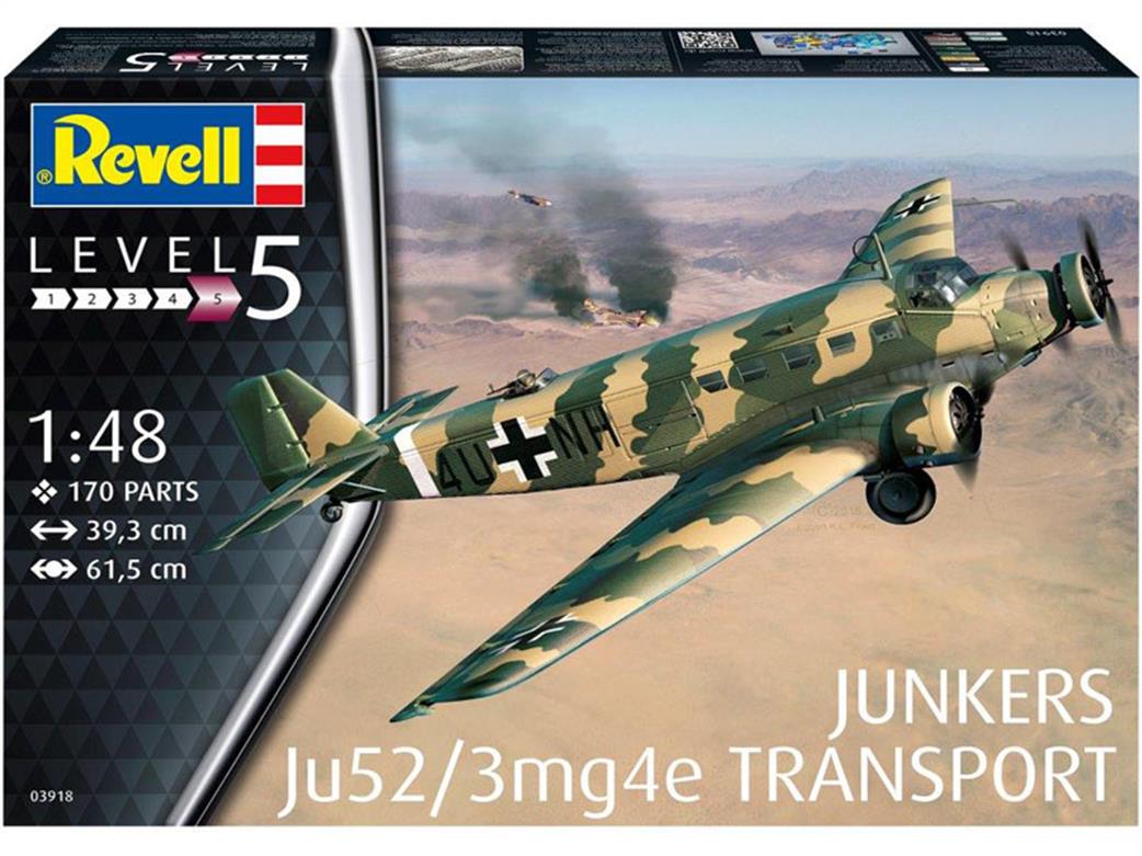 Revell 1/48 03918 German Junkers JU52 Transport Aircraft WW2