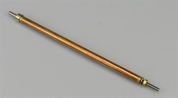 These steel shaft propeller shafts are supplied with a 4mm metric thread and with a brass bushed tube of 8mm diameter.Â Each end has a 4mm thread, nut and washer. To seal the shaft pack with vaseline or thick grease. The length quoted relates to the tube length, the shaft protrudes 1" from the tube