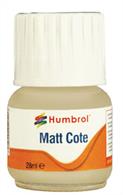 Humbrol Modelcote 28ml Matt Cote Varnish AC5601Modelcote Matt Cote is a solvent based varnish that goes on clear and drys clear, overcoming the yellowing effect that is associated with traditional varnishes. This dries with a smooth, low-sheen matt finish.