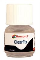 Humbrol Clearfix 28ml Bottle AC5708A solvent based adhesive for bonding clear parts together protecting the translucency of the plastic.