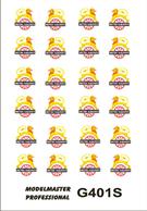 Modelmaster Decals MMG401S 00 Gauge British Railways Lion Over Wheel Emblems - Small Size12 pairs of small size British Railways&nbsp;1948-1956 'Lion over Wheel' locomotive emblems.Small size emblems were applied to locomotives with small or low-height side tanks.