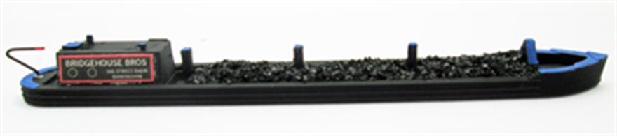 Ancorton N Gauge Industrial Narrow Boat with Coal LoadN3-NB1This ready to plant model is made using the latest 3D printing technology and then hand finished.