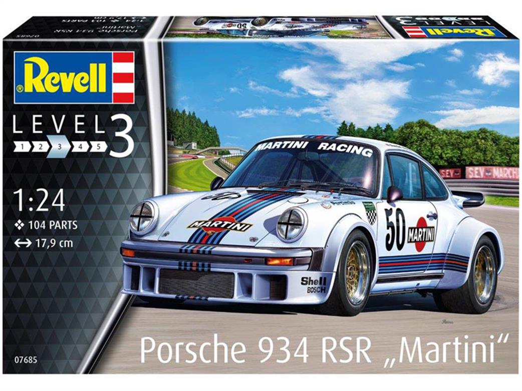 Revell 1/24 07685 Porsche 934 RSR Martini Racing Car Kit