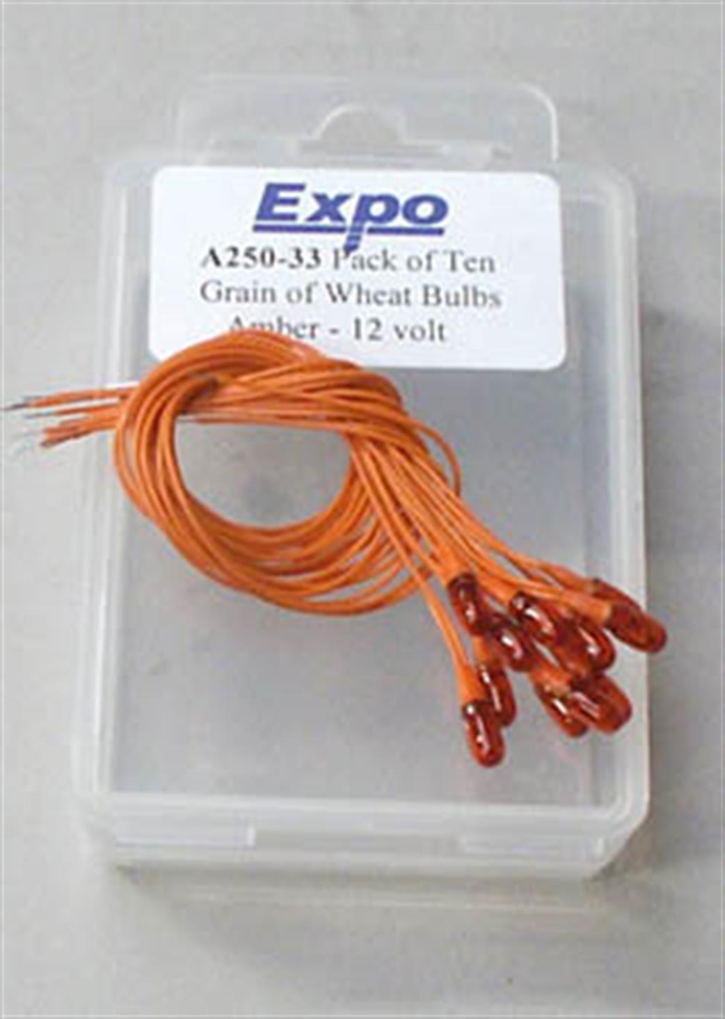 Expo  25033 Amber Grain of Wheat Bulbs 12v Pack of 10