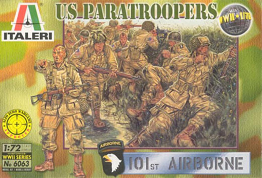 Italeri 1/72 6063 US Paratroopers 101st Airborne WW2 Plastic Figure Set