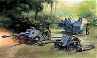 Italeri  7026 1/72 Scale German Guns Pak 35, Pak 40 &amp; Flak 38 Set of 3.Scale models of 3 German guns used extensively in WW2. Decals and instructions included.Glue and paints are required.