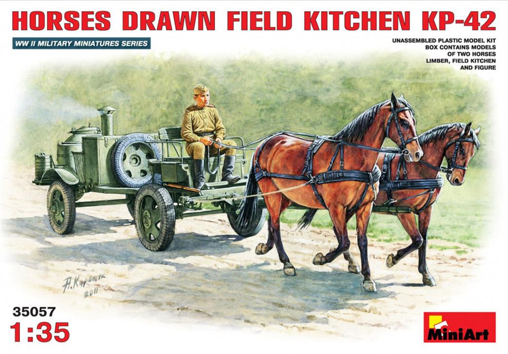 MiniArt 1/35 35057 Soviet KP-42 Field Kitchen with Horses Kit