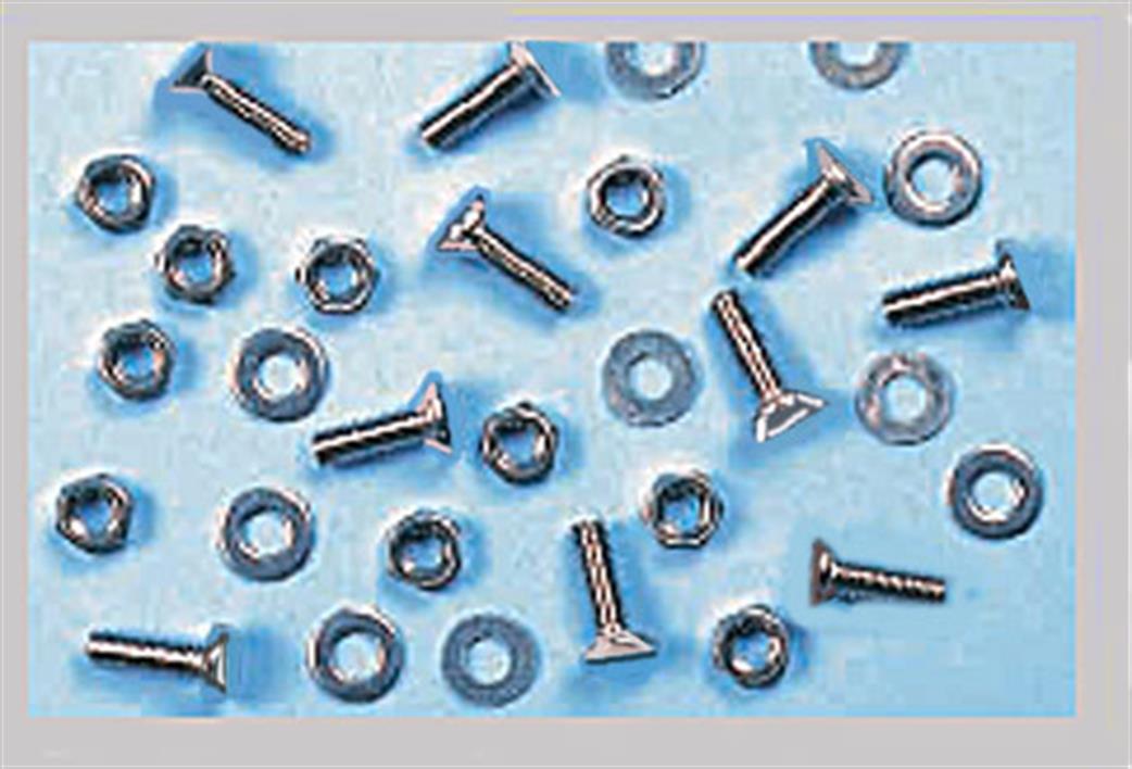 Expo 31126 M3x12 Countersunk Bolts with Nuts & Washers Pack of 10