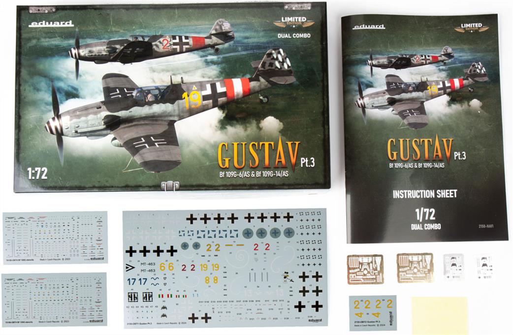 Eduard 1/72 2150 Gustav Pt.3 Bf-109G WW2 Fighter Aircraft kit Dual Combo