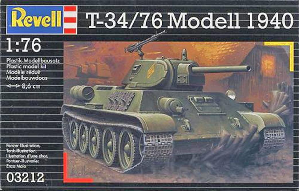 Revell 03212 Russian T34/76 WW2 Tank Kit 1/76