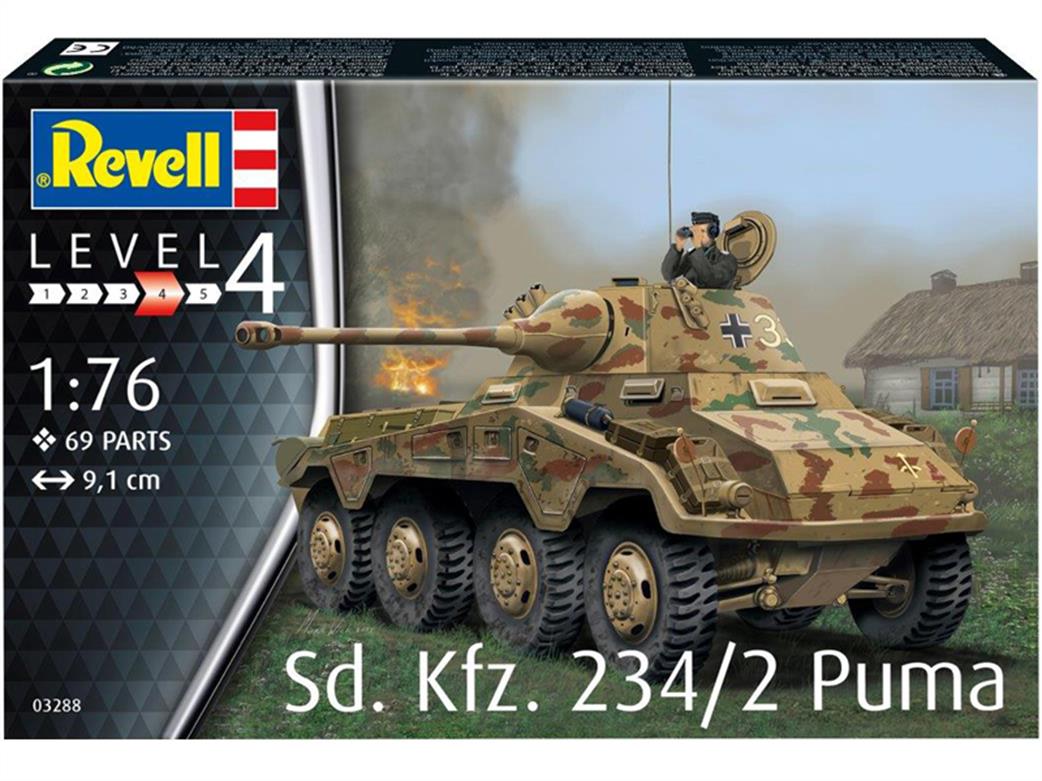 Revell 1/76 03288 German WW2 Sd Kfz 234/2 Puma Armoured Car Kit