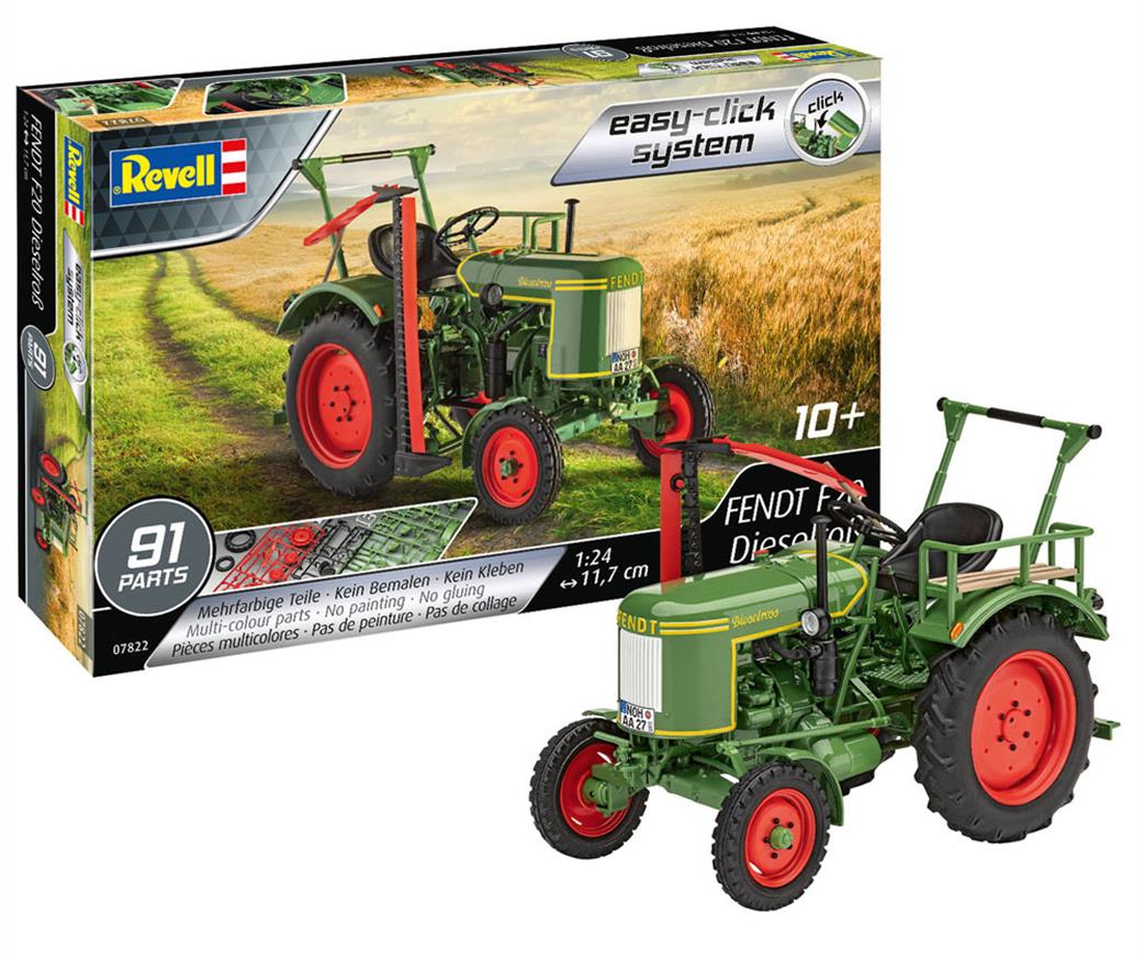 Revell 07822 Fendt F20 Diselros Easy Click Tractor Kit 1/24