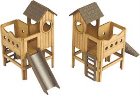 Metcalfe Models PO513 00 Scale Childrens Play Area laser cut wood construction kitComplete your house, park or pub garden scene with these play areas.