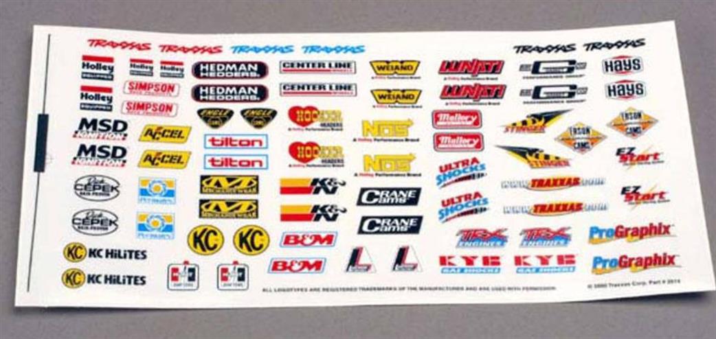 Traxxas 1/10 TRX2514 Racing Sponsors Decal Sheet