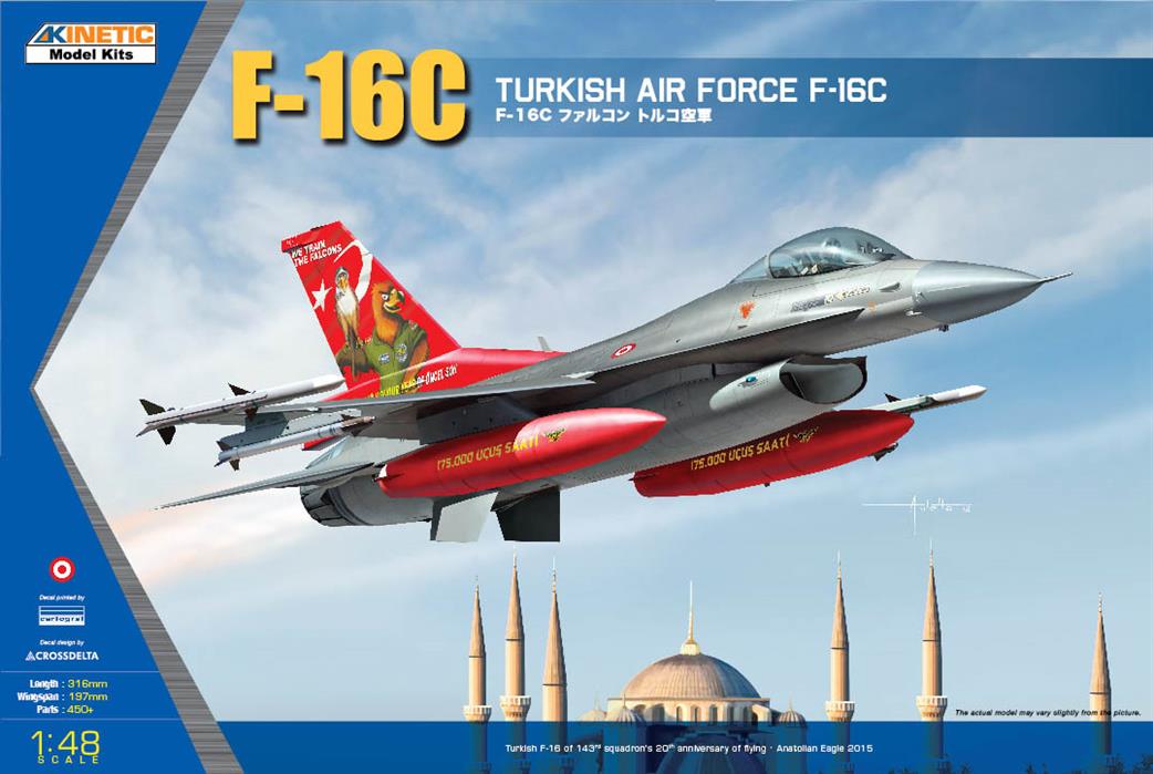Kinetic Models 1/48 K48069 Turkish Air Foce F-16C Fighter Aircraft Kit