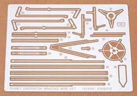 Tamiya 1/48 Etched Bracing Wire Set for Fairey Swordfish 61069Just what you need to enhance your Fairey Swordfish kit, a superb photo etched set of wing braces.