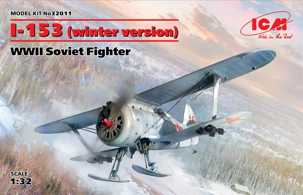ICM 1/32 32011 Polikarpov I-153 winter version on skis Aircraft Kit
