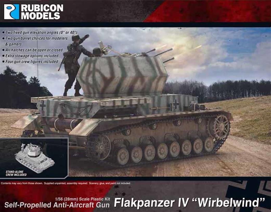 Rubicon Models 1/56 28mm 280079 German Flakpanzer 1V Wirblewind Plastic Model Kit
