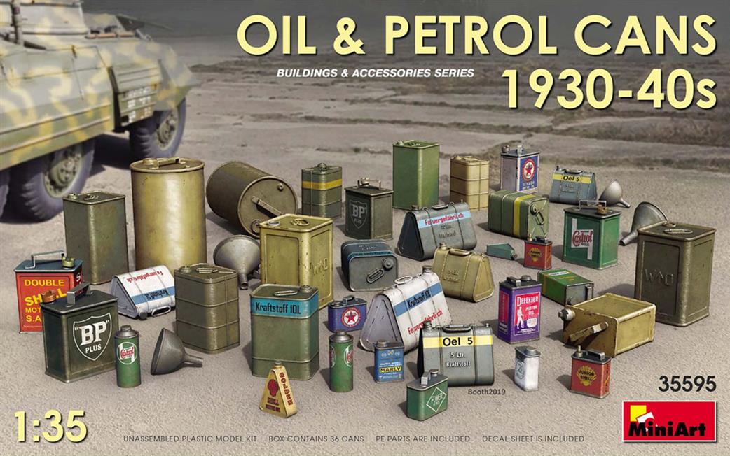 MiniArt 1/35 35595 Oil And Petrol Cans 1930's- 1940's Plastic Kit