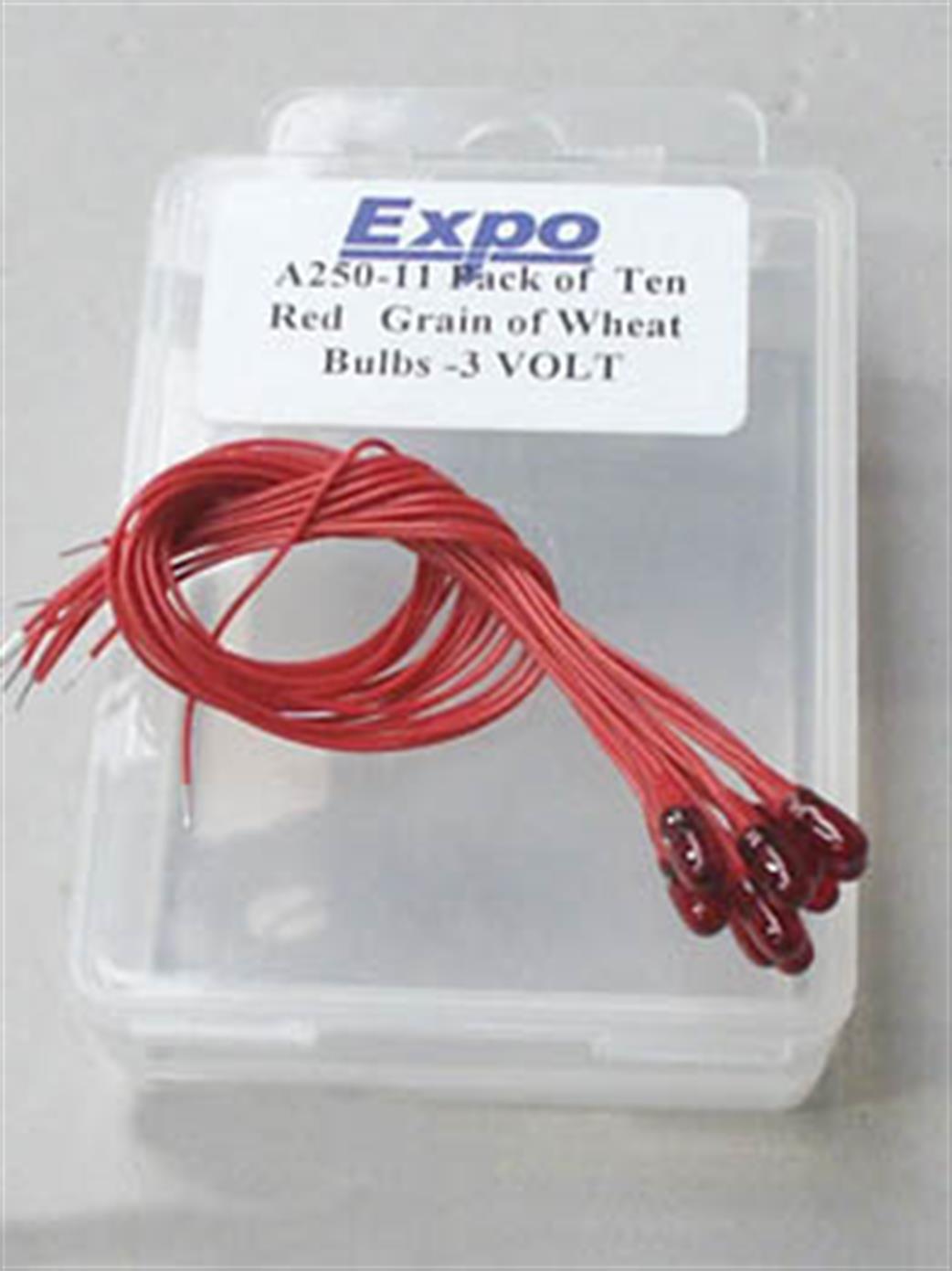 Expo  25011 Red Grain of Wheat Bulbs 3v Pack of 10