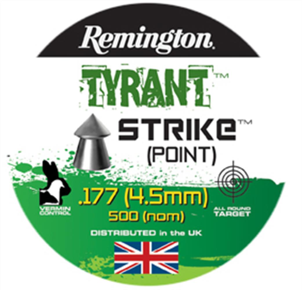 Remington  REMUKTYST177 Tyrant Strike Pellets Point .177 Tin of 500
