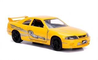 Leon's 1995 Nissan Skyline GT-R R33 - Yellow From the block buster car movie The Fast and The Furious comes this stunning 1:32nd scale die-cast replica. Supplied in a themed window box.