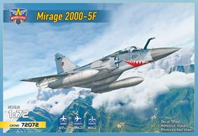 Dassault Mirage 2000 5F. This new model kit comes with RPL 541/542 wing fuel tanks (2000L capacity), sets of MICA air-to-air missiles, PE sheet and decals for 4 liveries