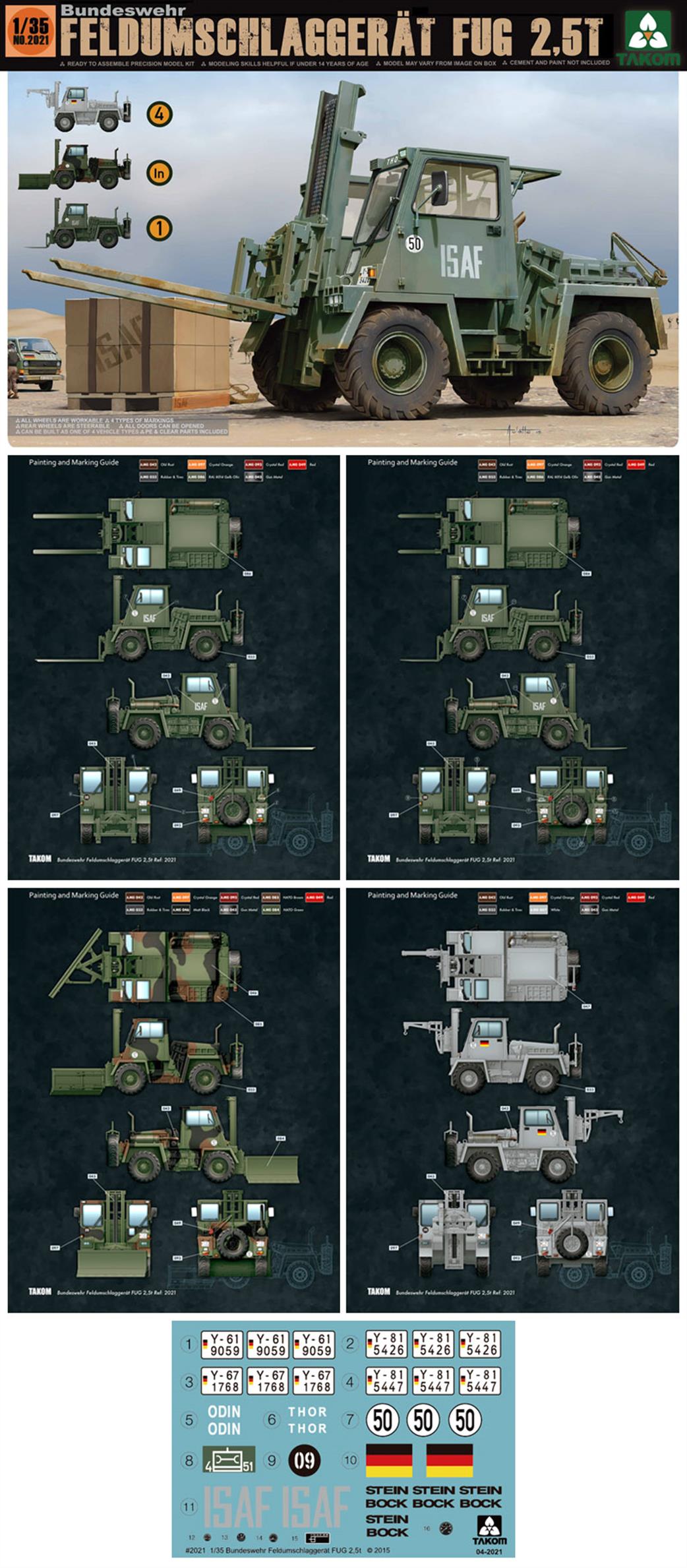 Takom 1/35 2021 Feldumschalaggerat Fug 2.5T Bundeswehr Fork Truck Kit