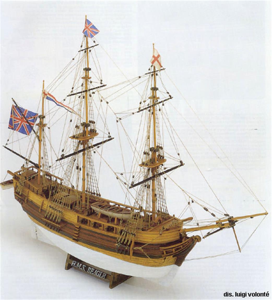 Mamoli 1/64 MV20 HMS Beagle Darwins Brig Wooden Kit