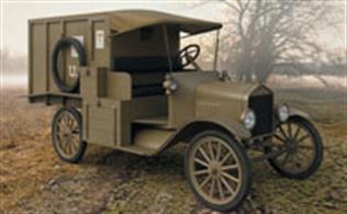 ICM 35661 1/35 Scale Ford Model T 1917 Ambulance&nbsp;KitThe kit includes clear plastic items for glazing, lights etc. Decals and full instructions are included.Glue and paints are required to assemble and complete the model (not included)