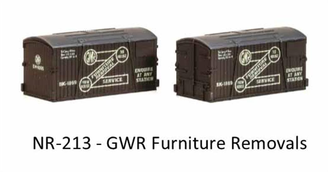 Peco NR-213 GWR Furniture Removals Containers pack of 2 N