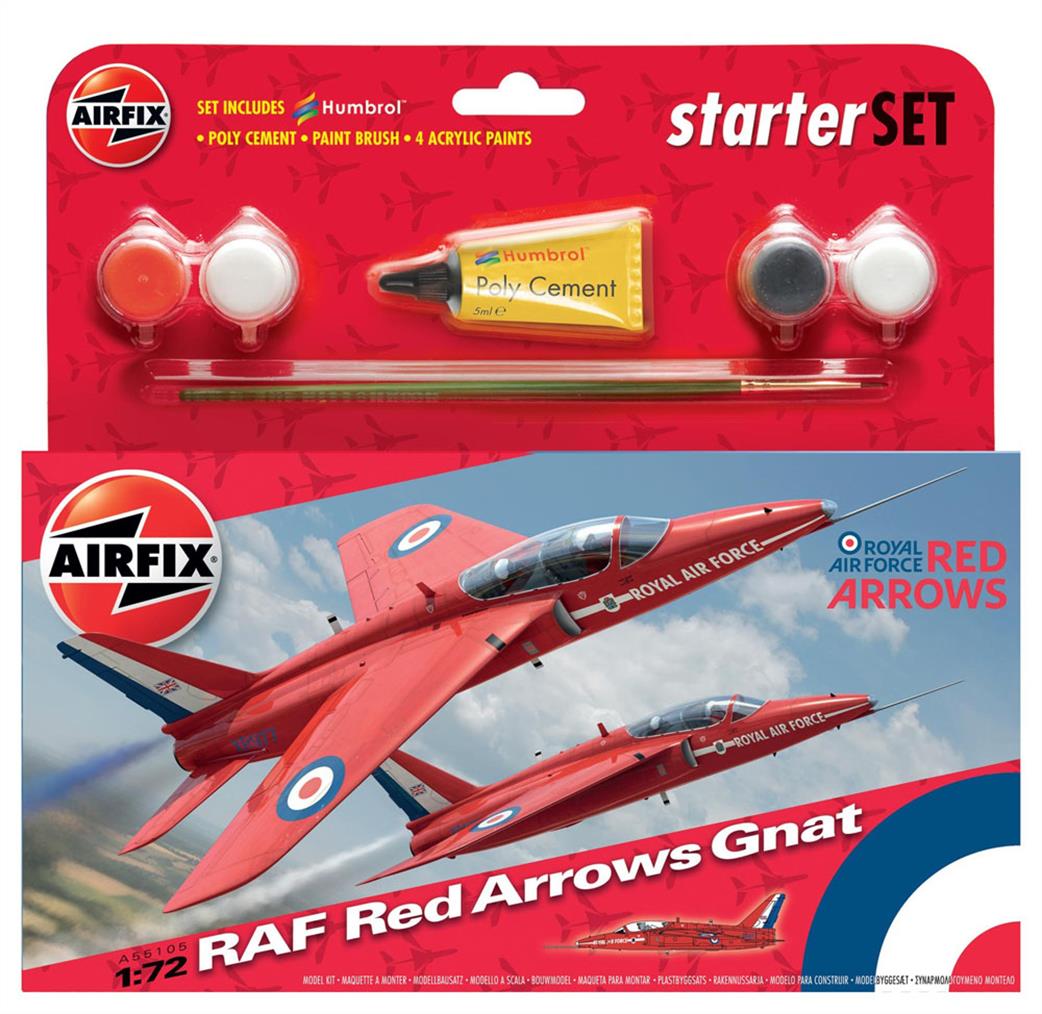 Airfix 1/72 A55105 Red Arrows Gnat Starter Set