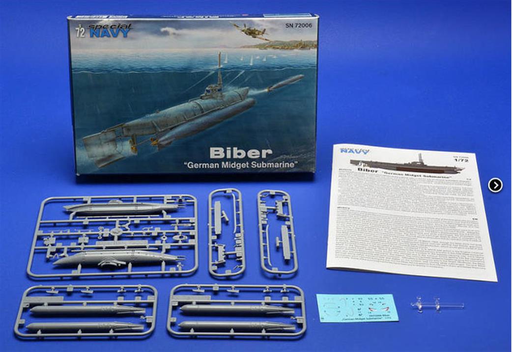 Special Hobby SN72006 Biber German Midget Submarine Kit 1/72